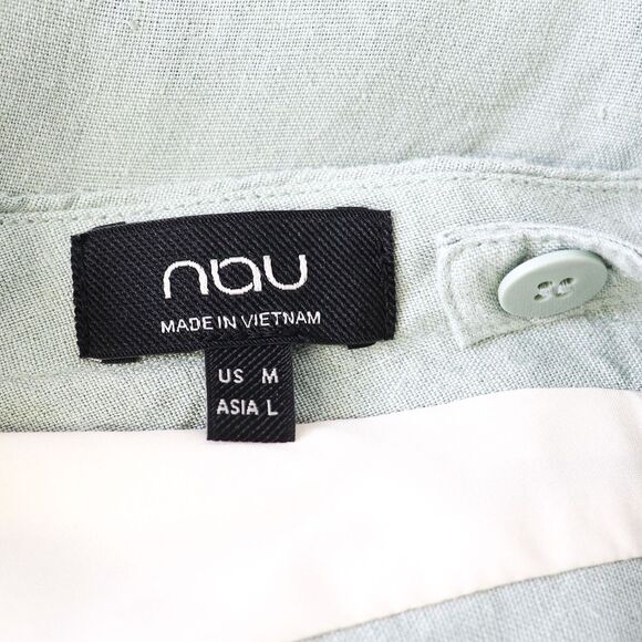 Nau Hera Dress II Mint Blue 100% Hemp Maxi Sundress Side Slit Pockets Medium - Picture 8 of 10